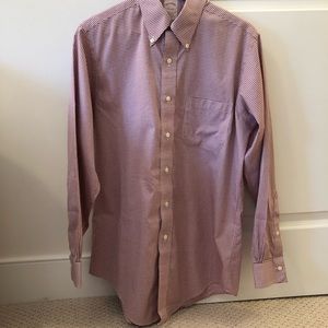 Brooks Brothers Madison Fit Sz 14.5 Red and White